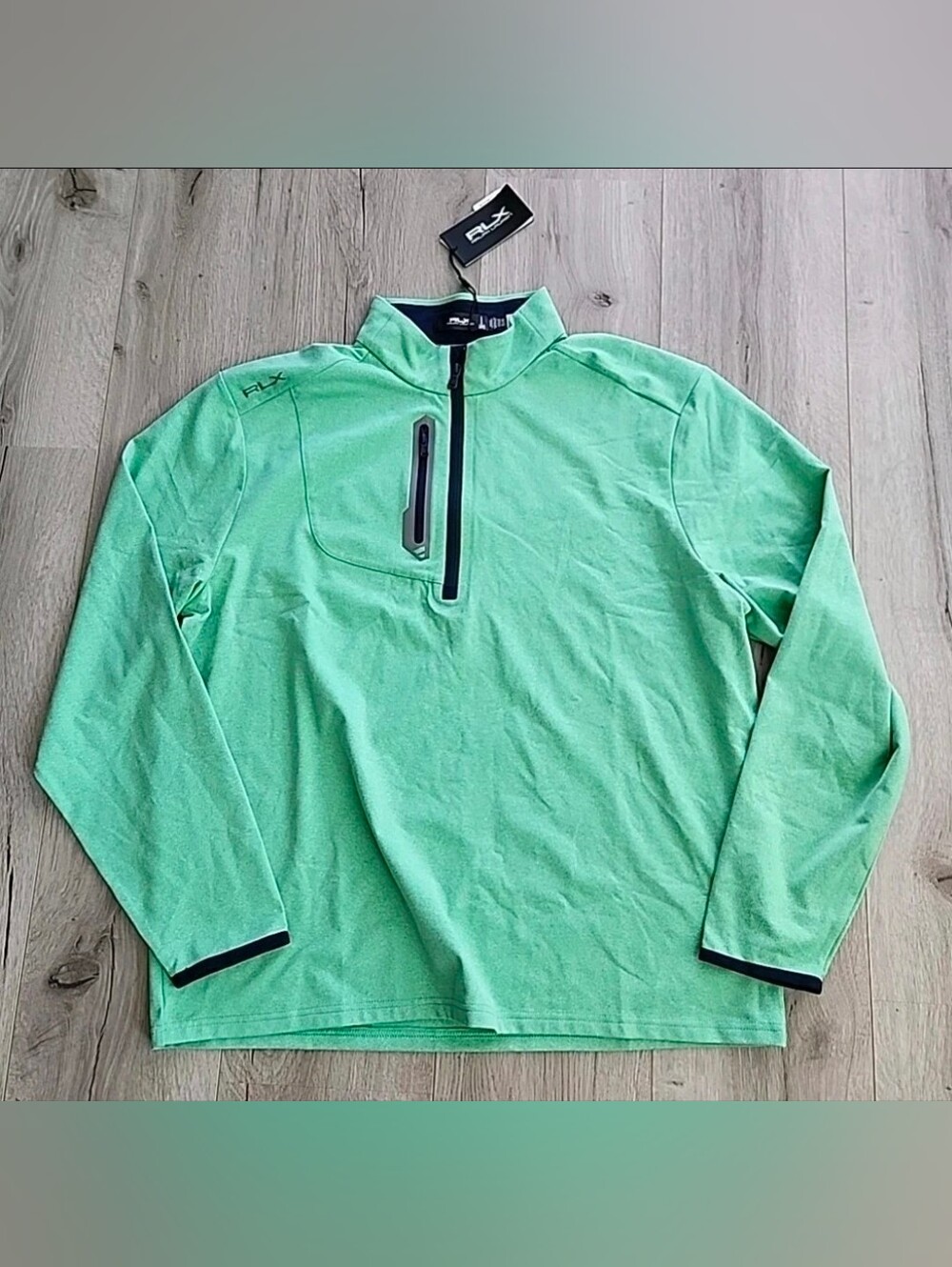 RLX Ralph Lauren Golf 1/15 Performance 1/4 Zip Pullover Green Mens XL